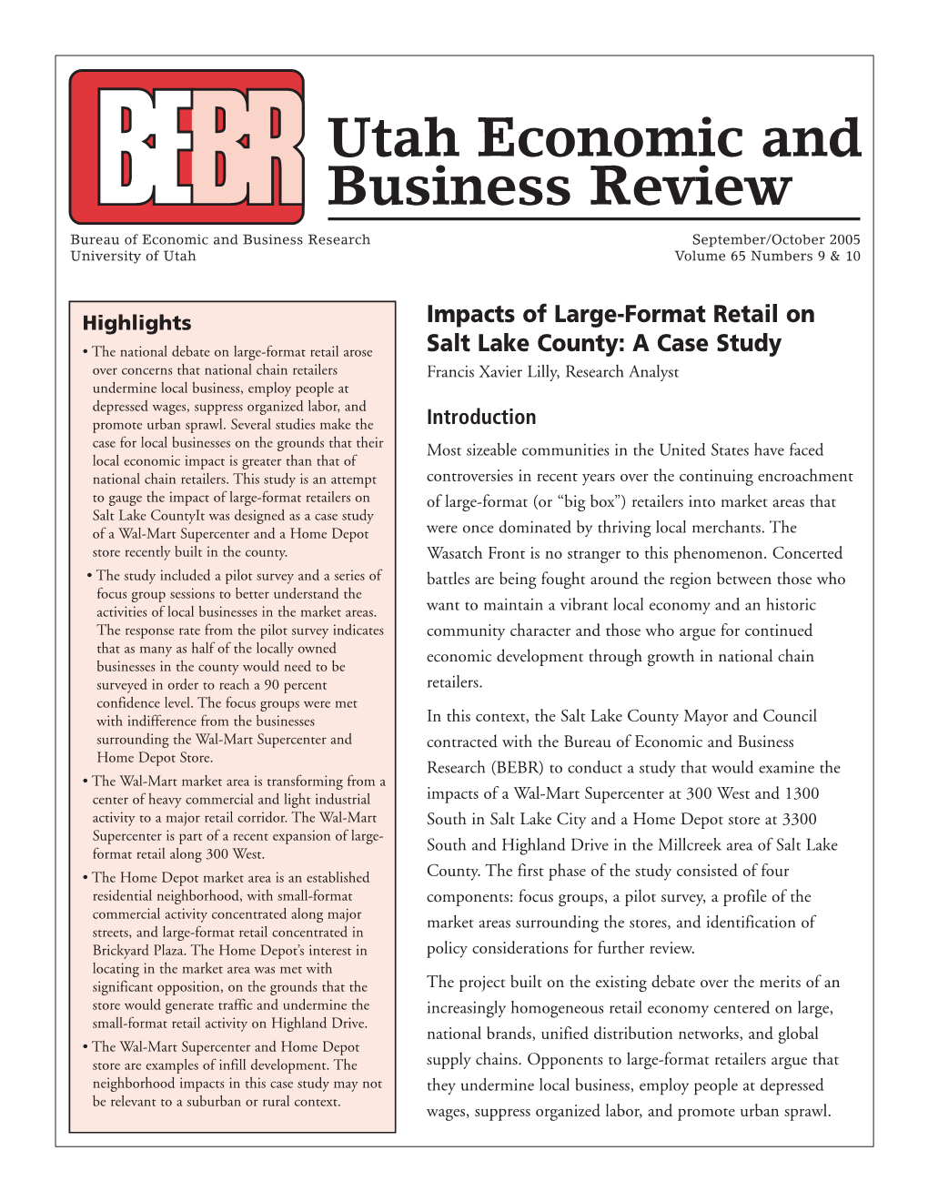 Impacts of Large-Format Retail on Salt Lake County