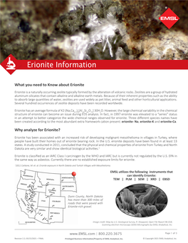 Erionite Information