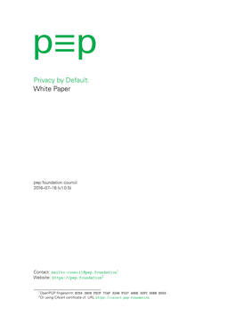 Pep White Paper