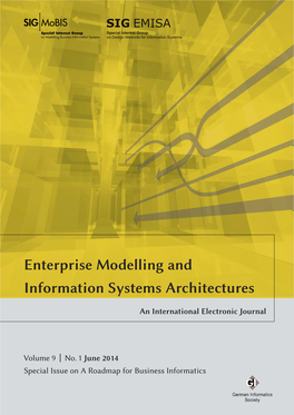 Enterprise Modelling and Information Systems Architectures