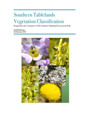 Southern Tablelands- Vegetation Classification