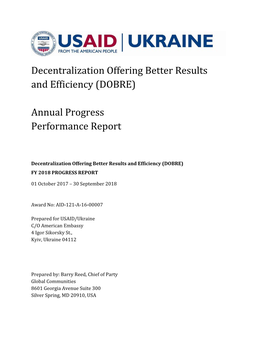 Annual Progress Performance Report