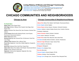 Chicago Communities and Neighborhoods