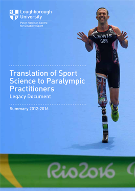 Translation of Sport Science to Paralympic Practitioners Legacy Document