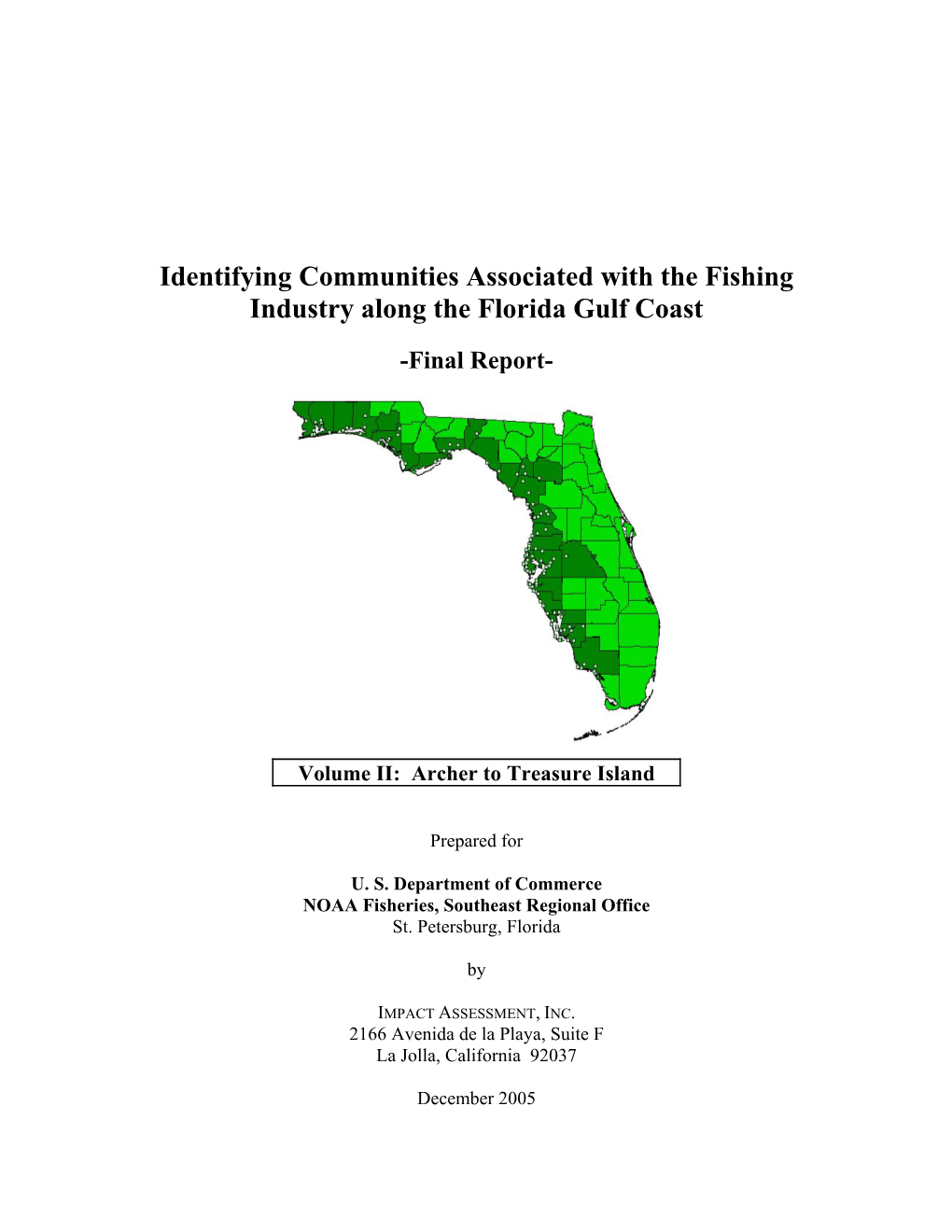 Identifying Communities Associated with the Fishing Industry Along the Florida Gulf Coast