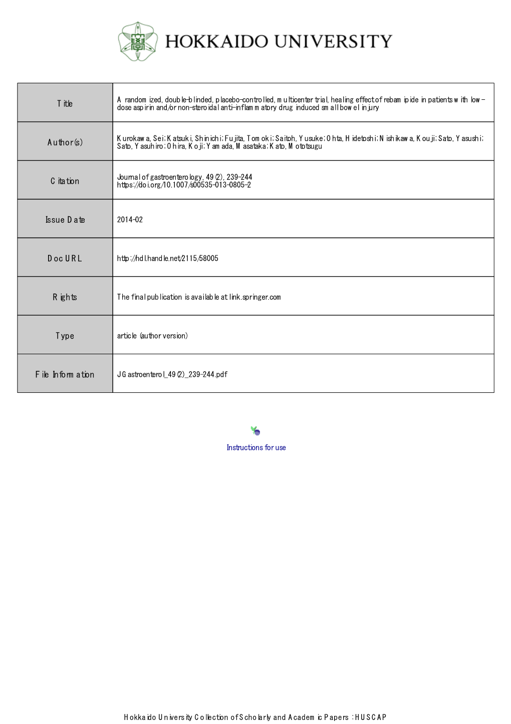 A Randomized, Double-Blinded, Placebo-Controlled, Multicenter Trial