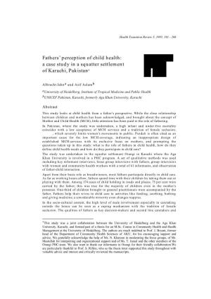 Fathers' Perception of Child Health: a Case Study