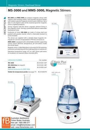 MS-3000 and MMS-3000, Magnetic Stirrers