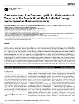 RESEARCH Cretaceous and Late Cenozoic Uplift of a Variscan Massif