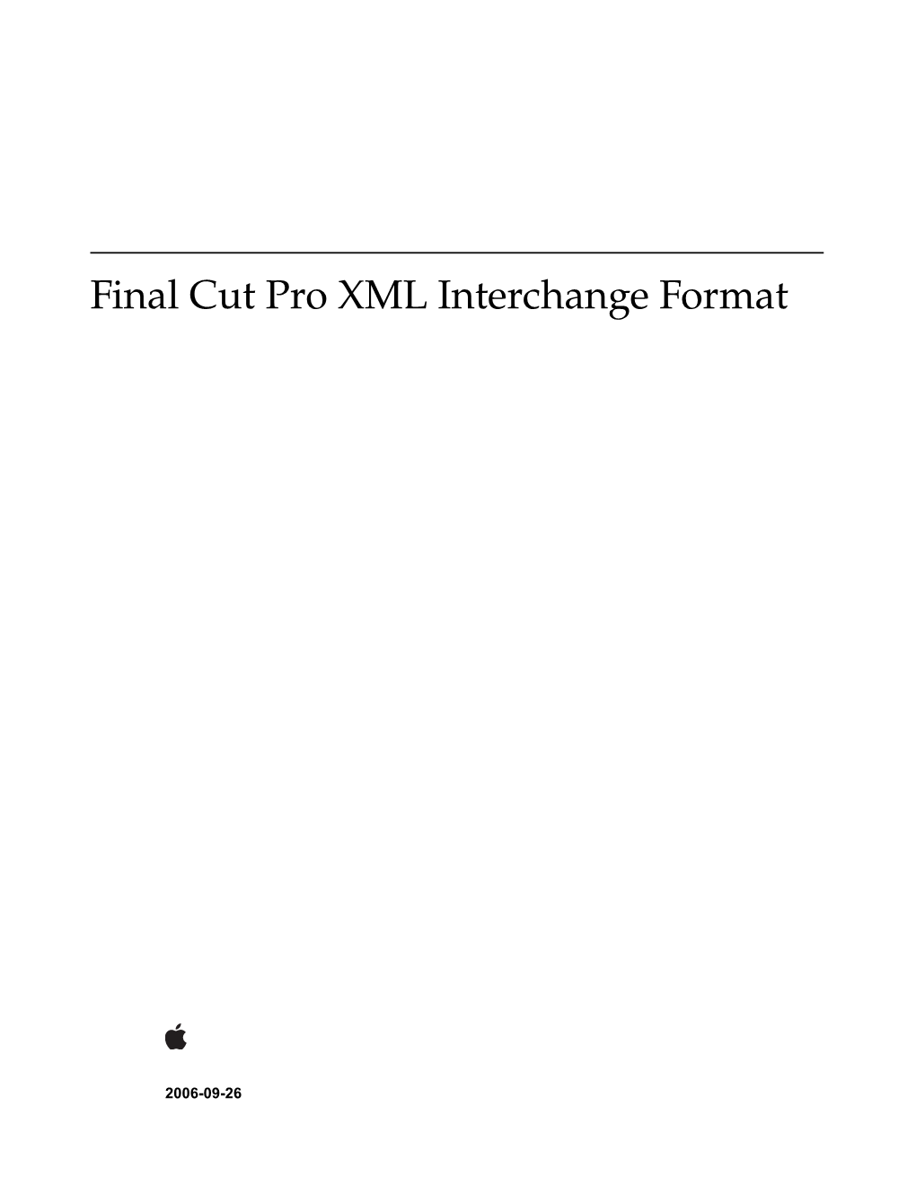 Final Cut Pro XML Interchange Format