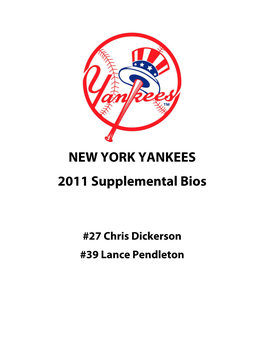 NEW YORK YANKEES 2011 Supplemental Bios
