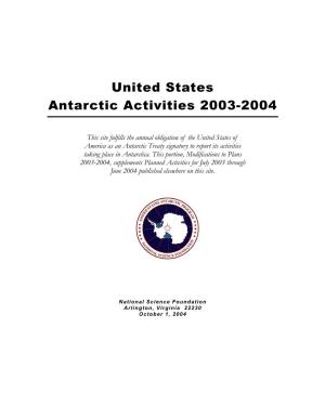 United States Antarctic Activities 2003-2004