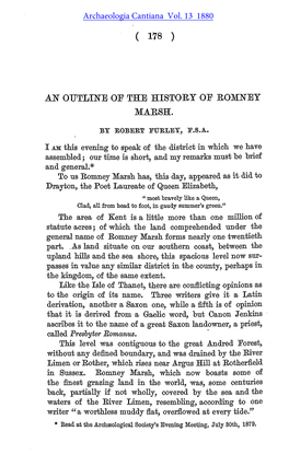 An Outline of the History of Romney Marsh