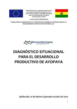 Diagnóstico Situacional Para El Desarrollo Productivo De Ayopaya