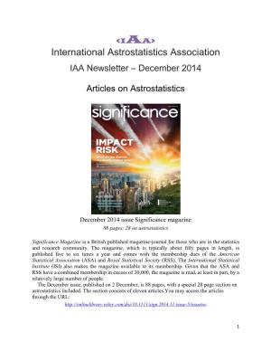 International Astrostatistics Association