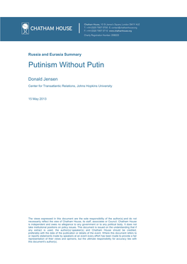 Putinism Without Putin