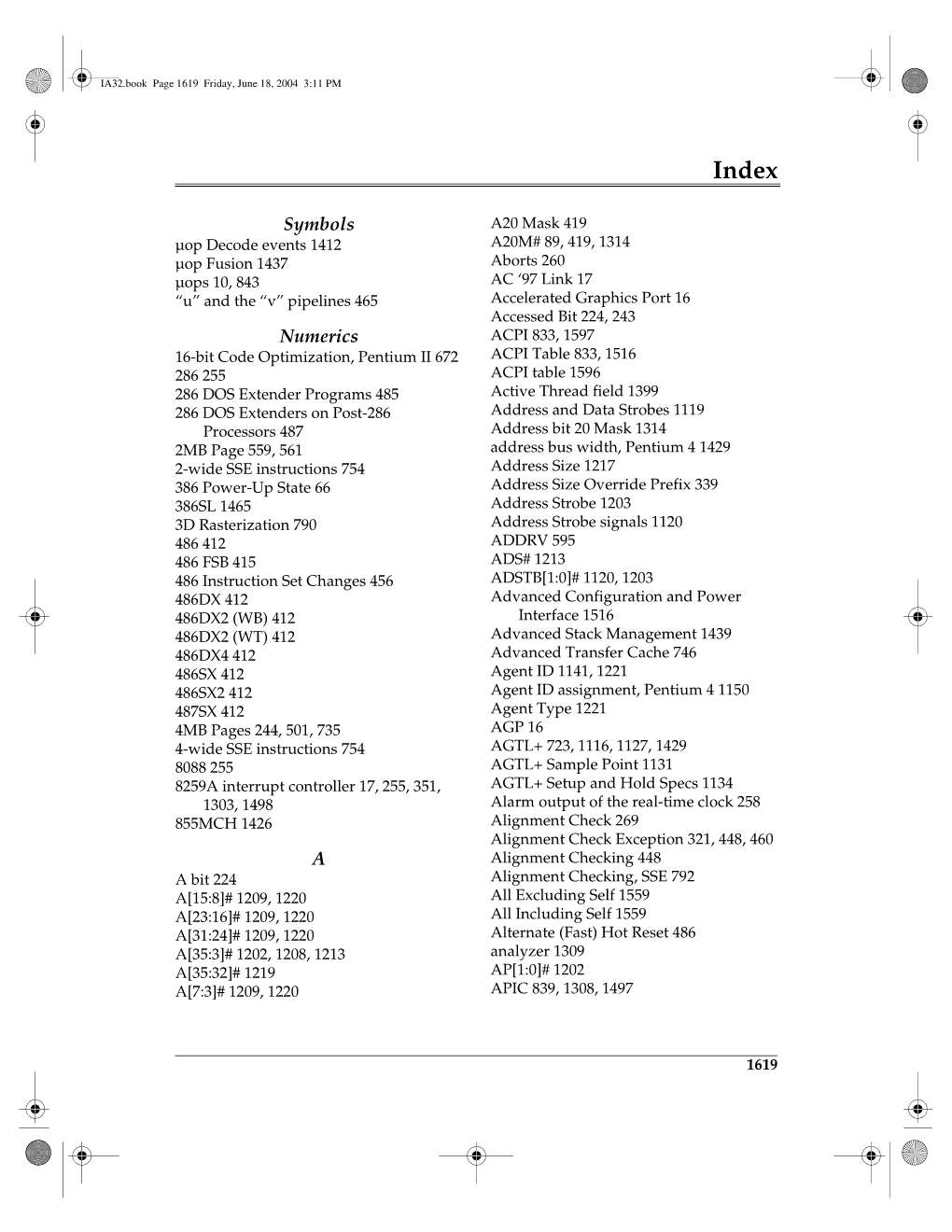 Symbols Numerics A