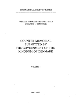 Counter-Memorial Submitted by the Government of the Kingdom of Denmark