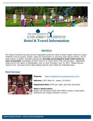 Hotel & Travel Information