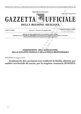 GAZZETTA UFFICIALE DELLA REGIONE SICILIANA (P