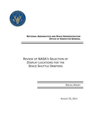 Review of Nasa's Selection of Display Locations for the Space Shuttle Orbiters