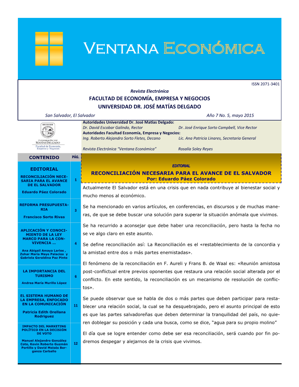 Ventana Económica Mayo 2015