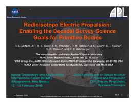 Radioisotope Electric Propulsion: Enabling the Decadal Survey Science Goals for Primitive Bodies