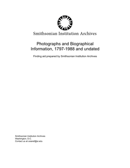Photographs and Biographical Information, 1797-1988 and Undated