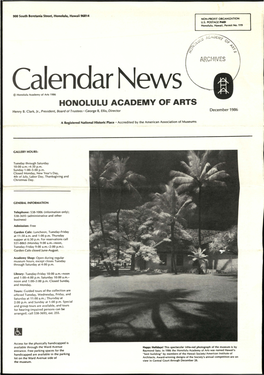 Honolulu Academy of Arts 1986 HONOLULU ACADEMY of ARTS Henry B
