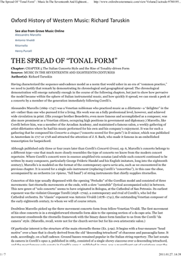 The Spread of “Tonal Form” : Music in the Seventeenth and Eighteent