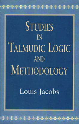 Studies in Talmudic Logic and Methodology by the Same Author