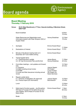 Agenda and Papers for 1 February 2018 Board Meeting