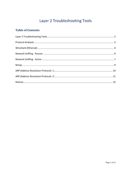 Layer 2 Troubleshooting Tools