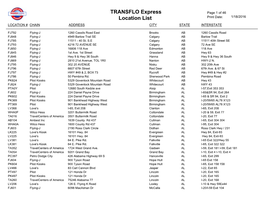 TRANSFLO Express Location List