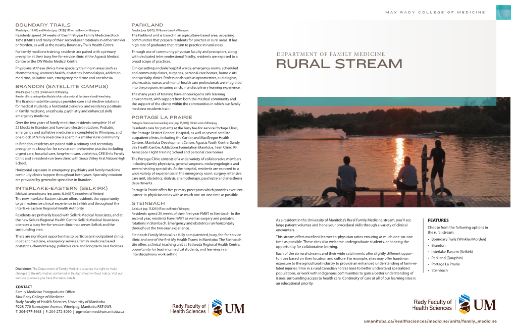 Rural Stream Brochure & Rotations