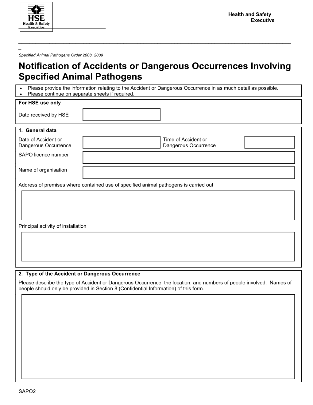 Notification of Accidents Or Dangerous Occurrences Involving Specified Animal Pathogens