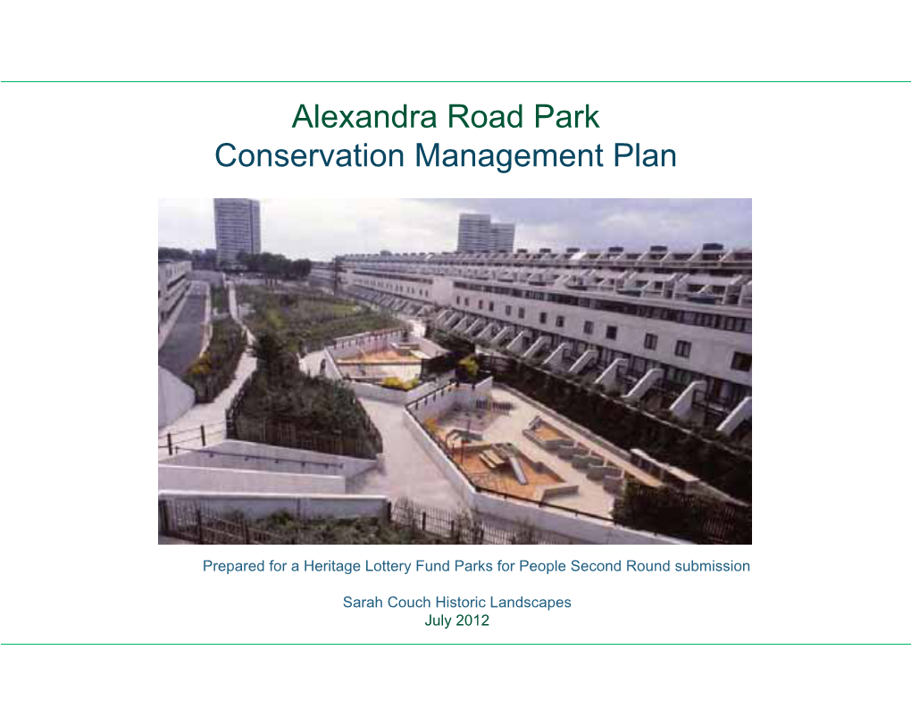 Alexandra Road Park Conservation Management Plan