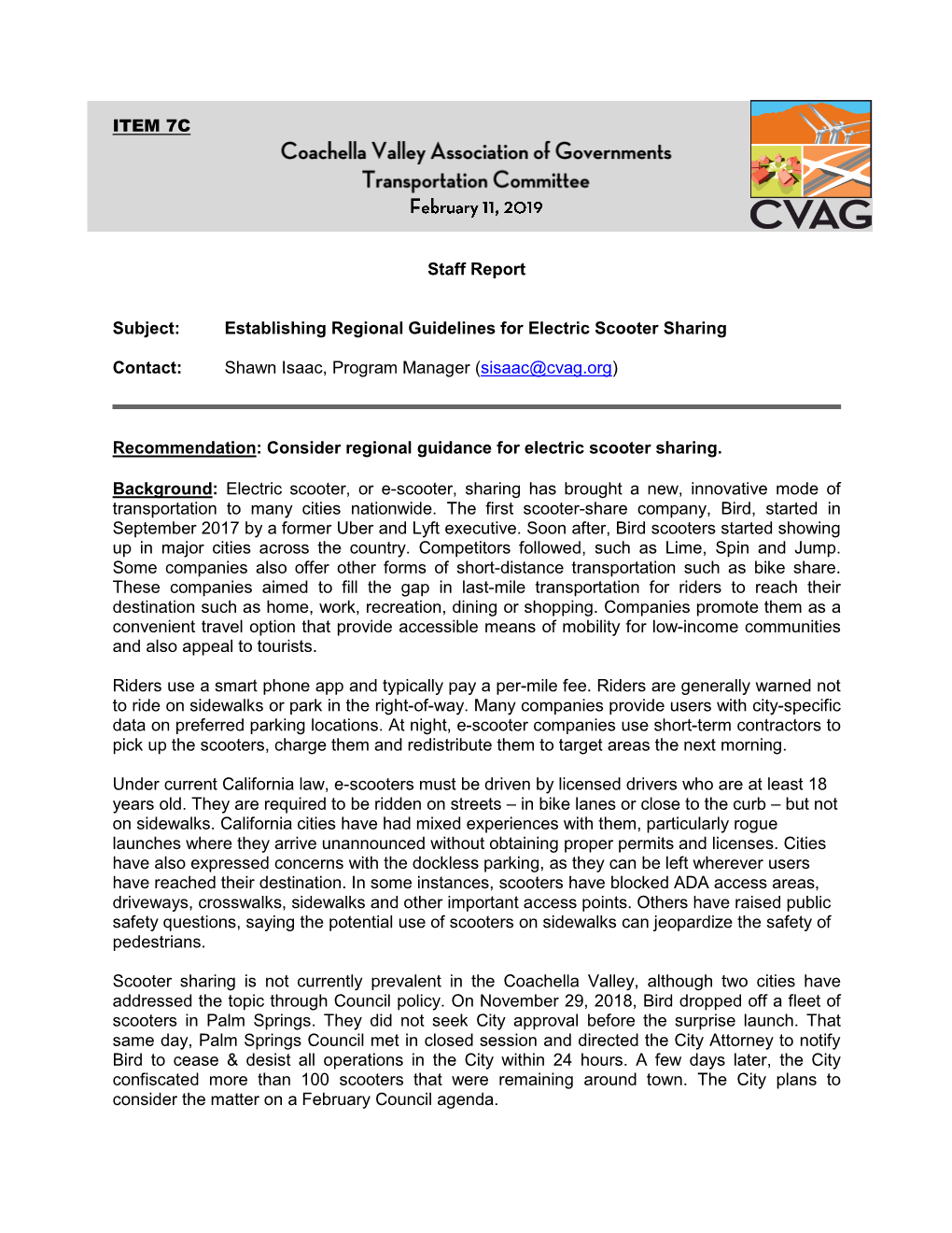 Establishing Regional Guidelines for Electric Scooter Sharing