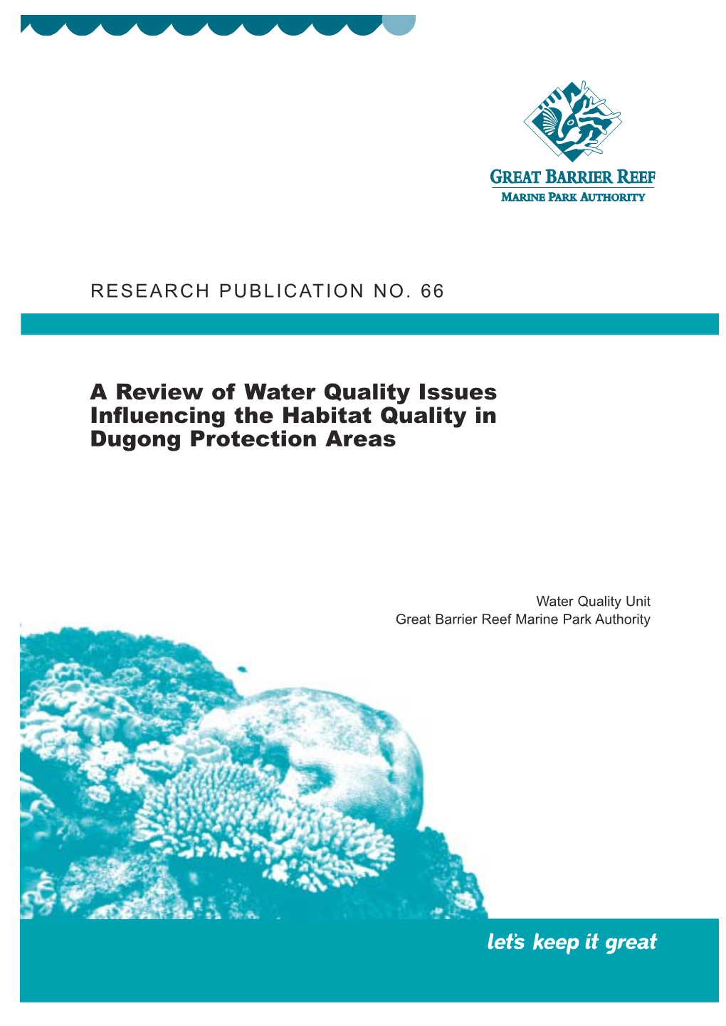 A Review of Water Quality Issues Influencing the Habitat Quality in Dugong Protection Areas