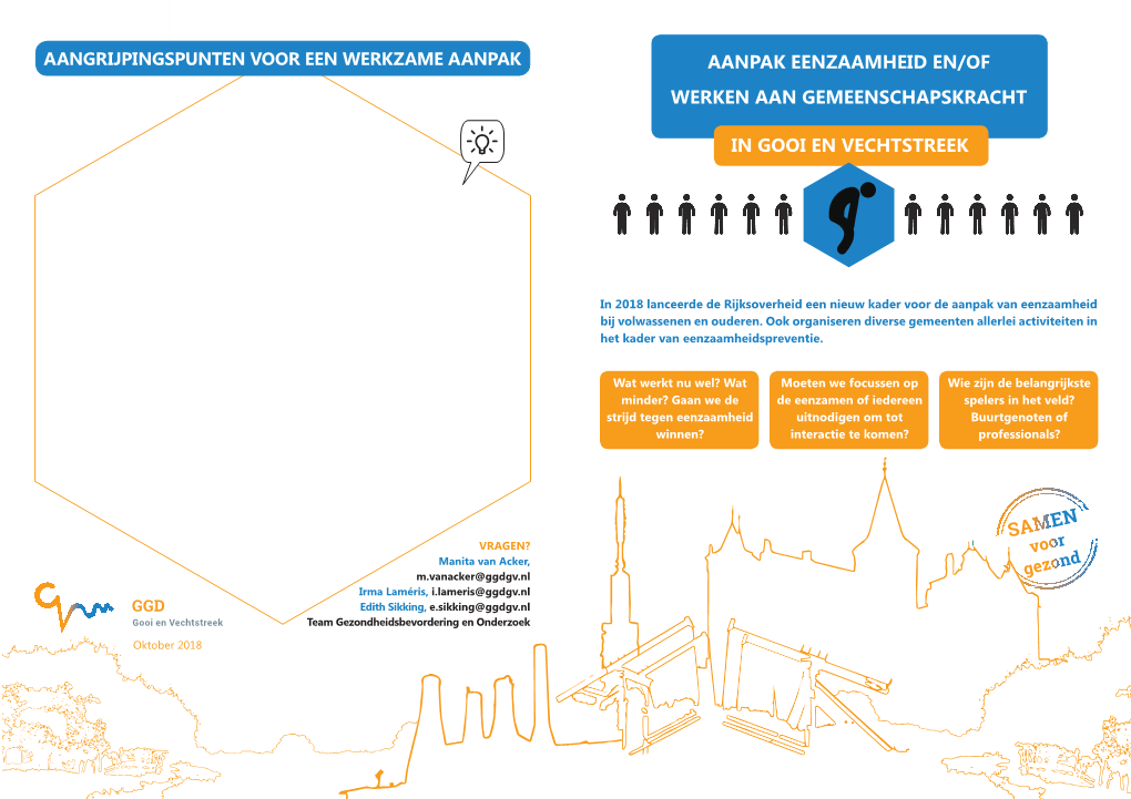 Factsheet 'Eenzaamheid En Buurtgevoel, Cijfers Gooi En