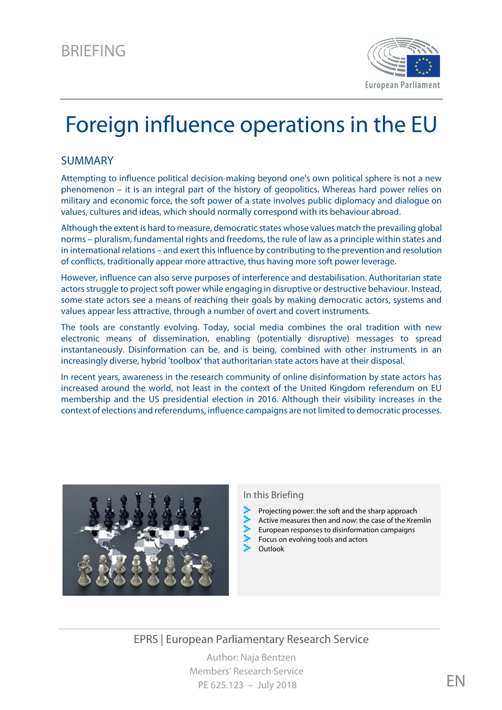 Foreign Influence Operations in the EU