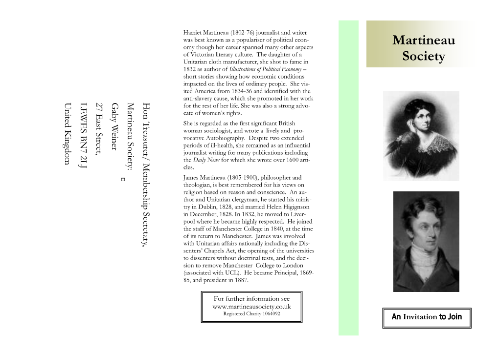 Martineau Society Leaflet