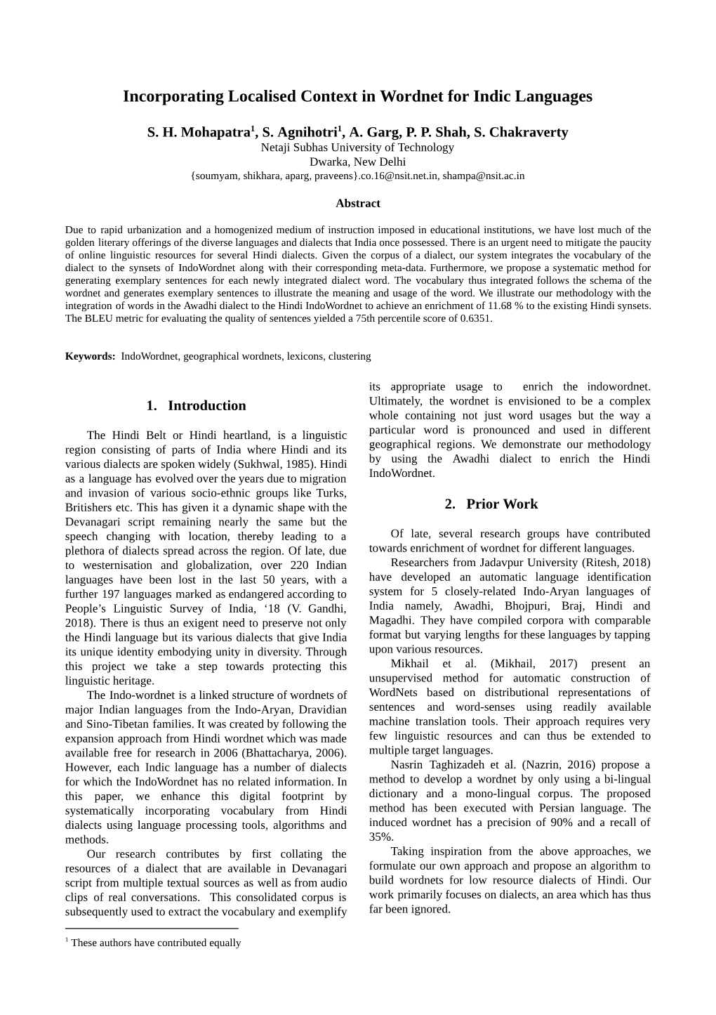 Incorporating Localised Context in Wordnet for Indic Languages