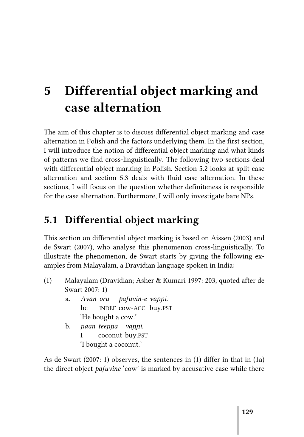 5 Differential Object Marking and Case Alternation