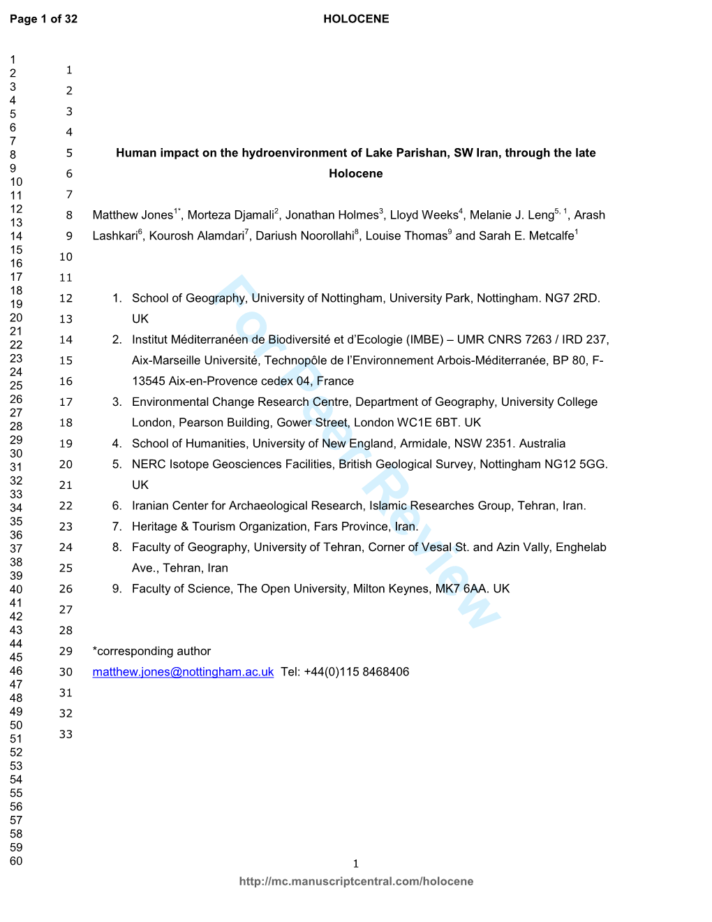 Human Impact on the Hydroenvironment of Lake Parishan