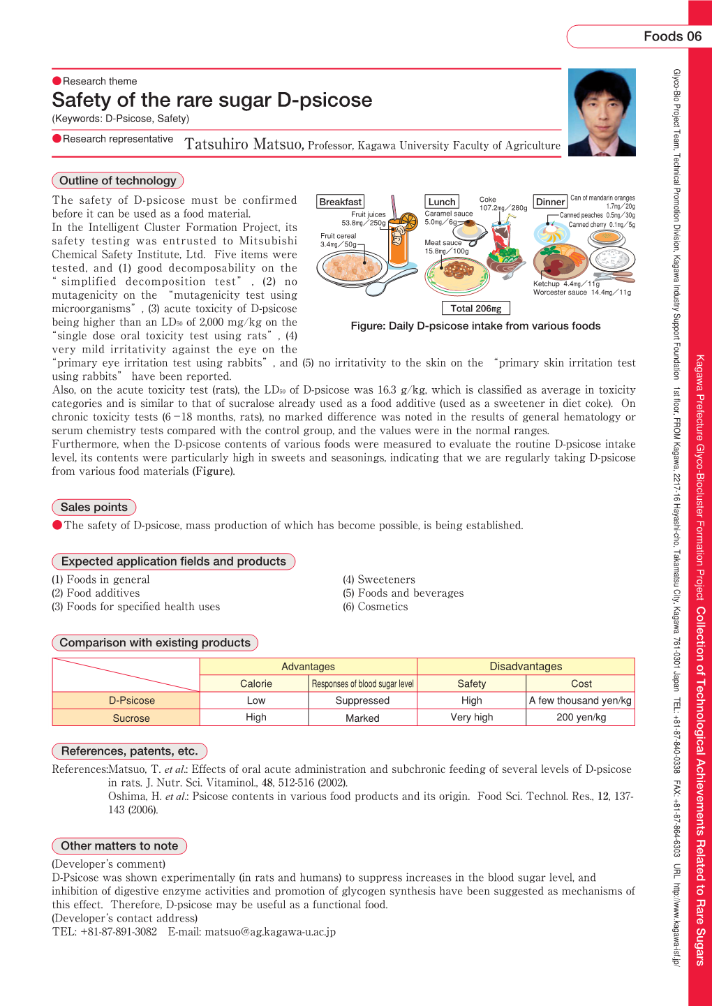 Safety of the Rare Sugar D-Psicose (Keywords: D-Psicose, Safety)