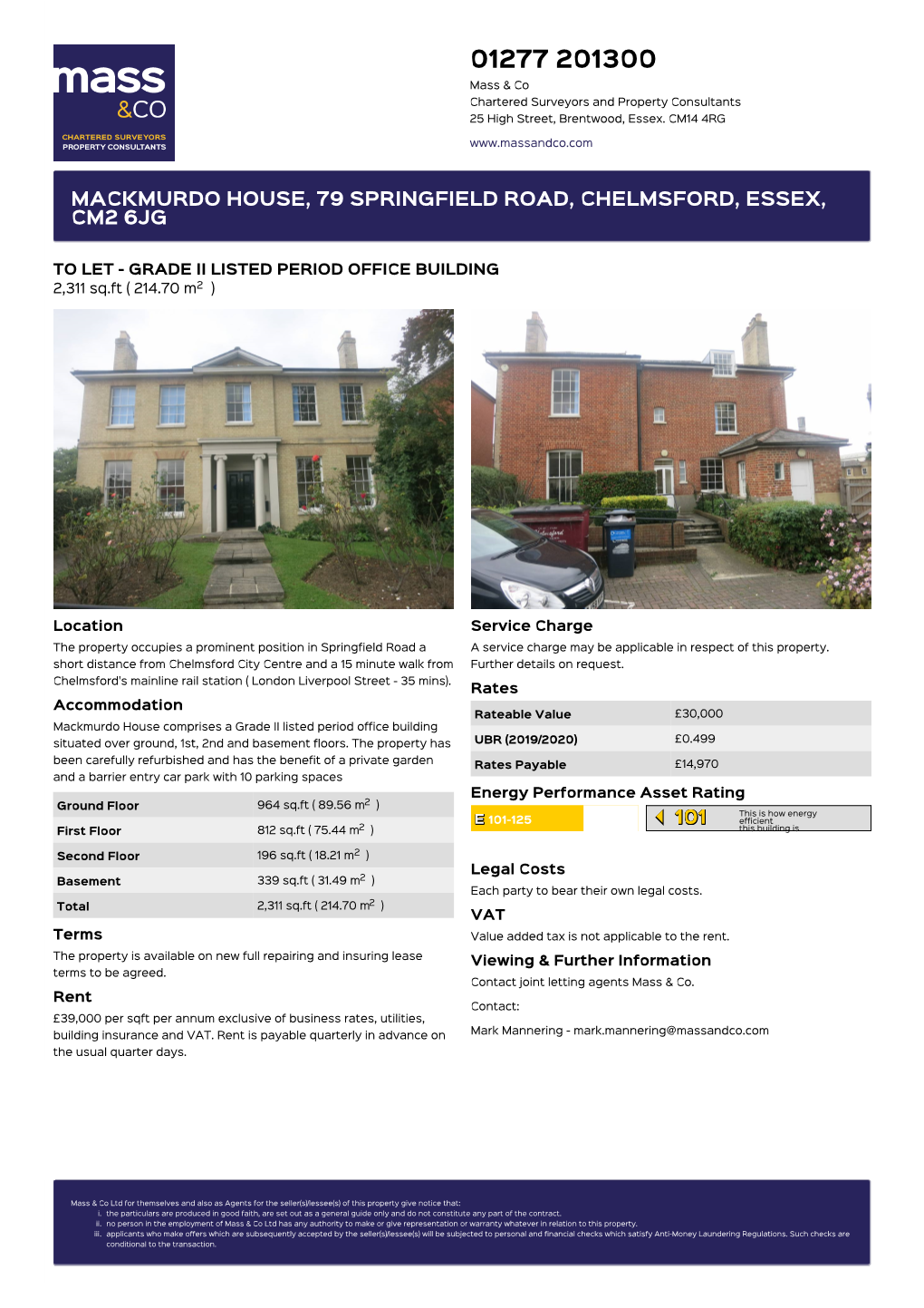 Mackmurdo House, 79 Springfield Road, Chelmsford, Essex, Cm2 6Jg