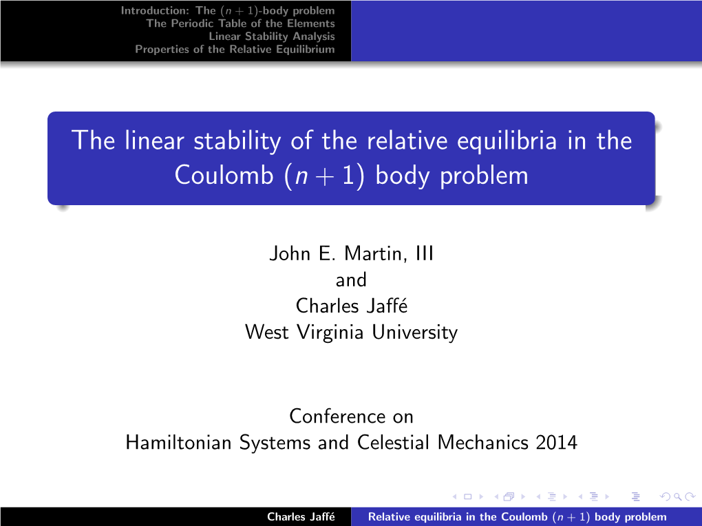 The Linear Stability of the Relative Equilibria in the Coulomb (N + 1) Body Problem