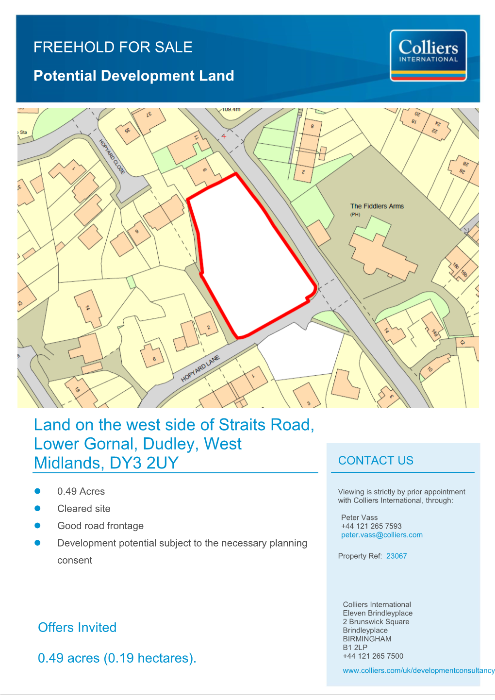 Land on the West Side of Straits Road, Lower Gornal, Dudley, West Midlands, DY3 2UY CONTACT US