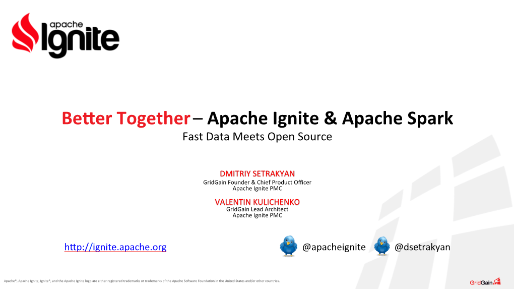 Be.Er Together – Apache Ignite & Apache Spark